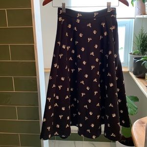 Other Stories fleece cactus print midi skirt size 4